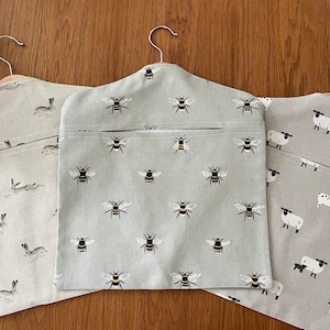 Sophie Allport - Fabric / Peg Bag / Bees / Sheep / Hares / Elephant/ Stags / Hearts / Laundry / 6 fabric choices