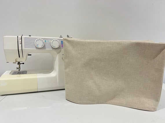 Natural / Cream / Grey Fabric / Sewing Machine Cover / Dust Cover