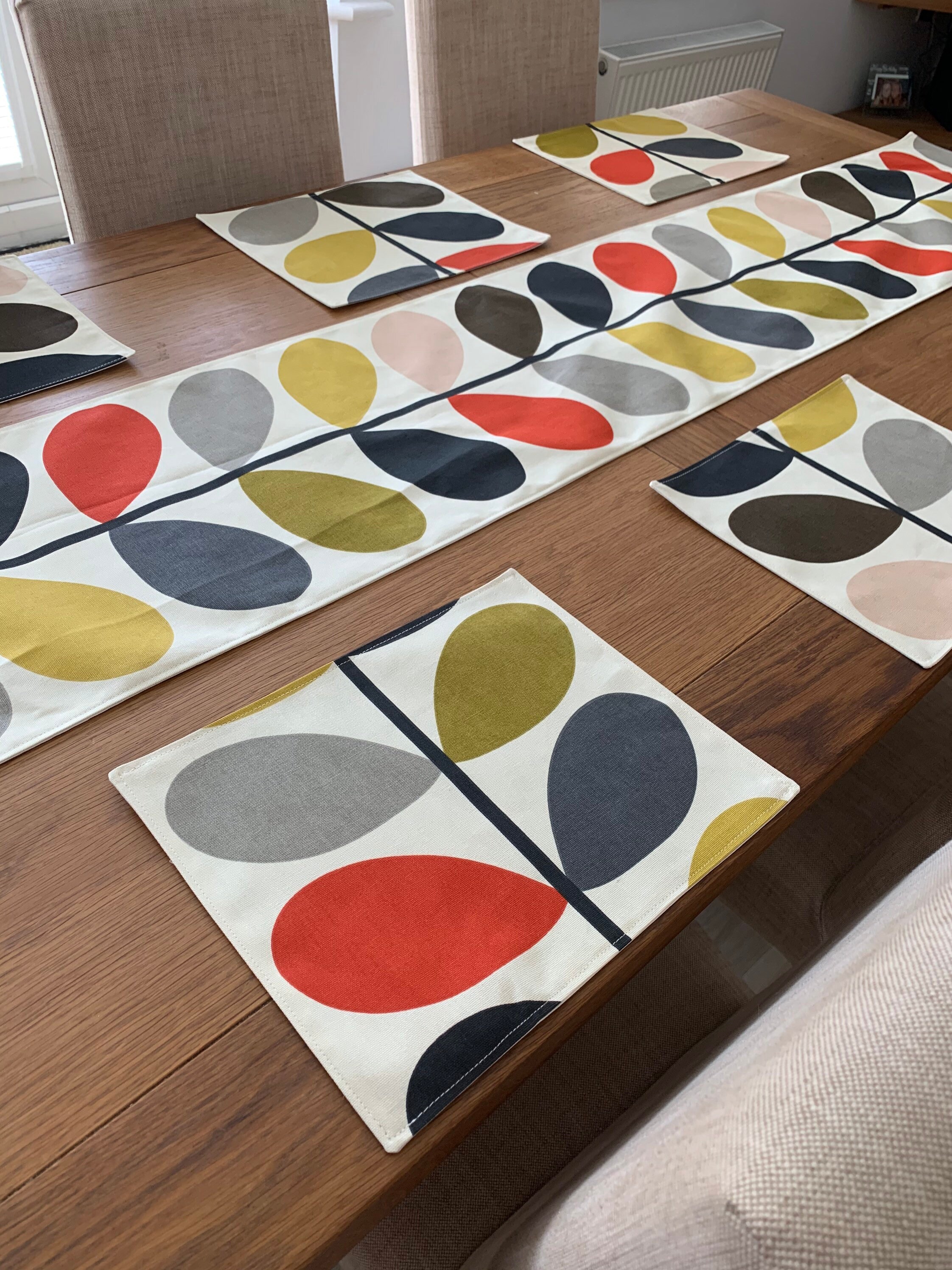 Orla Kiely Fabric Table Runner Scandinavian Style Multi Stem Etsy