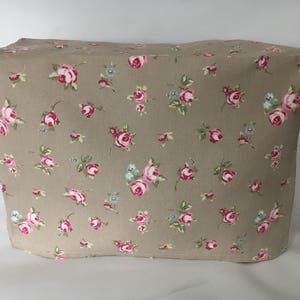 Clarke & Clarke Rosebud Taupe / Green Fabric Shabby Chic Sewing Machine Cover/Dust Cover