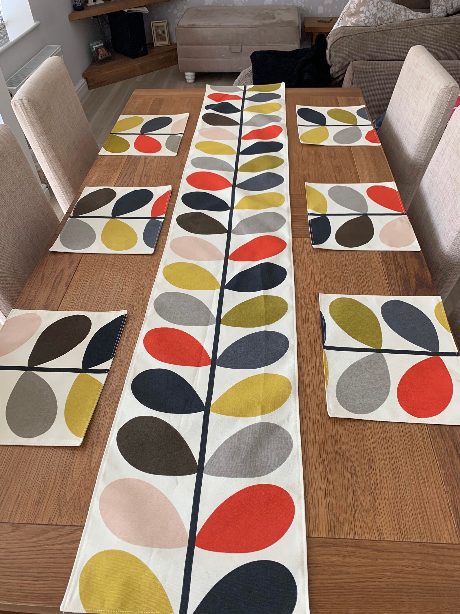 Orla Kiely Fabric Table Runner Scandinavian Style Multi Stem Etsy