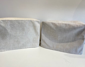 Natural / Cream / Grey Fabric / Sewing Machine Cover / Dust Cover / Machine Cover