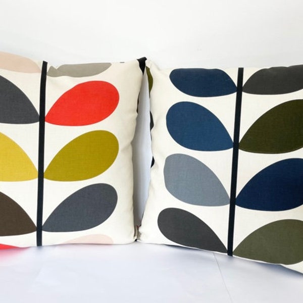 Scandinavian Style / Retro Style / Stem Fabric / 12” 16” 18”  / Cushion Cover / Gifts / Reversible