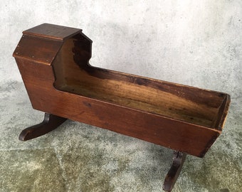 antique wooden baby cradle