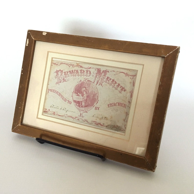 Antique framed Reward of Merit