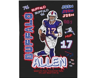 Josh Allen Buffalo Football Velveteen Plush Blanket