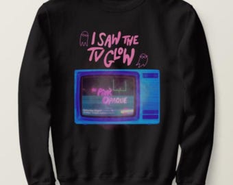 I Saw The TV Glow Pink Opaque Heavy Blend Crewneck Sweatshirt