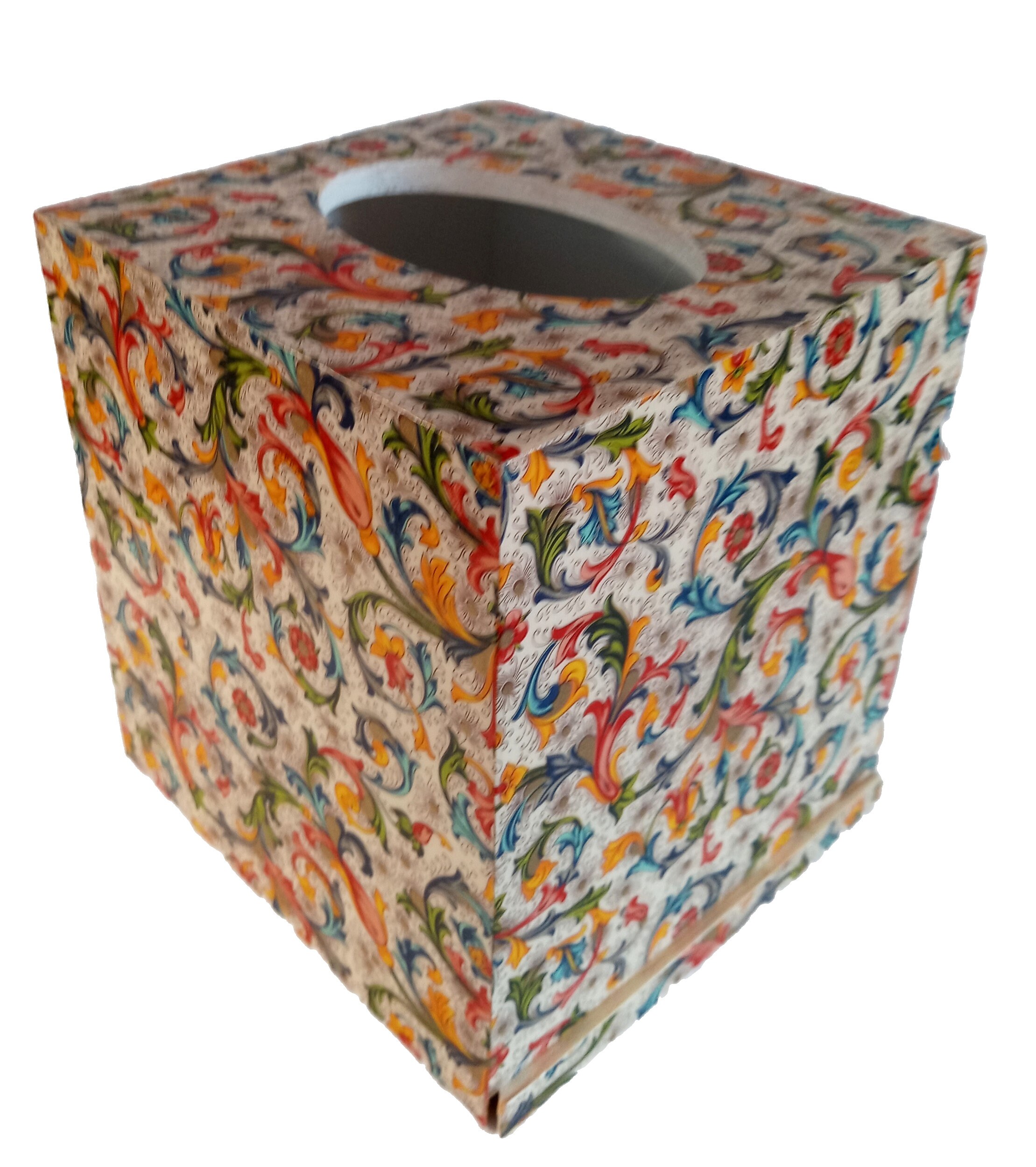 Beautiful Decoupage Wood Tissue Box Cover With Bottom Floral Etsy