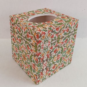 Bellissima scatola di fazzoletti in legno decoupage con coperchio Florentine Rossi Italian Paper