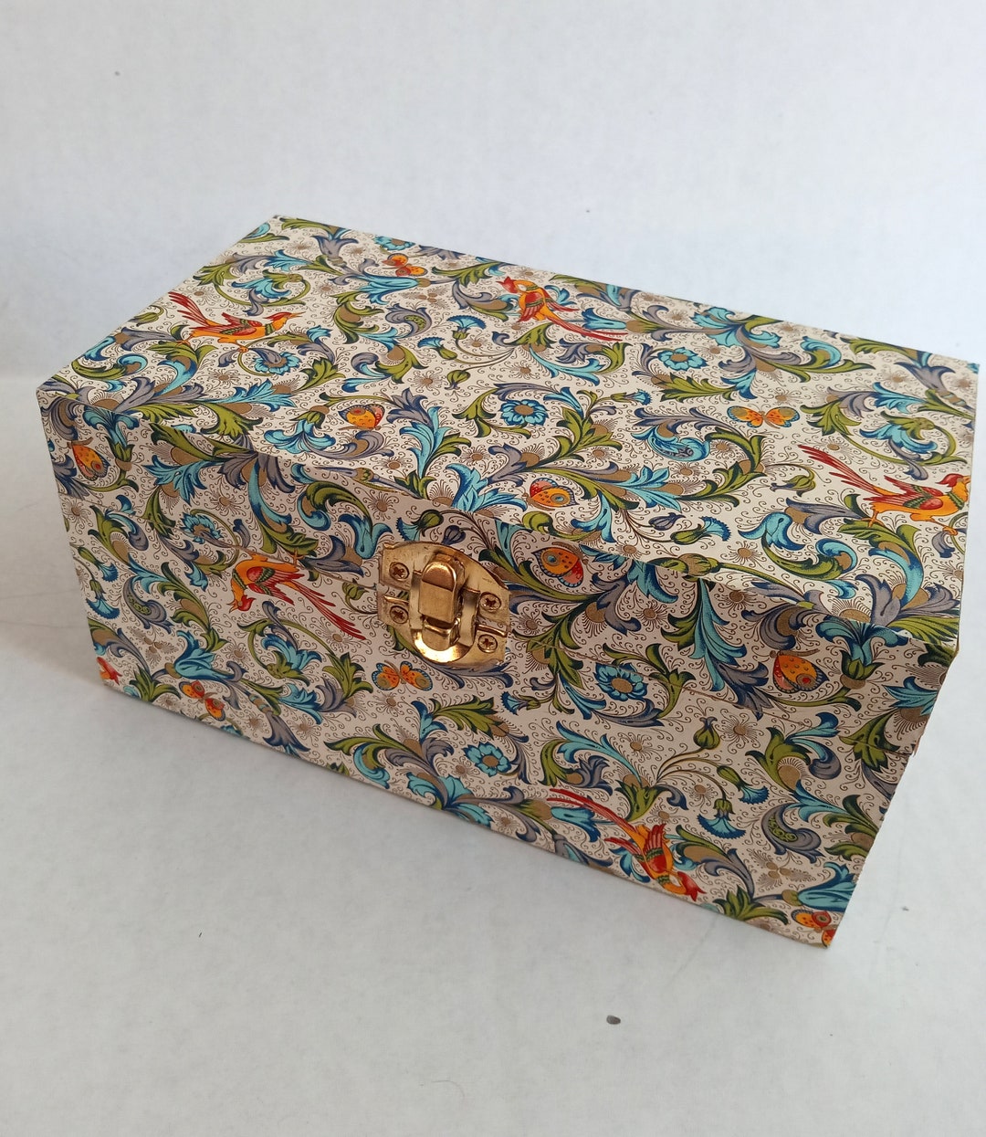Beautiful Decoupage Wood Keepsake Box Jewelry Box Trinket Etsy