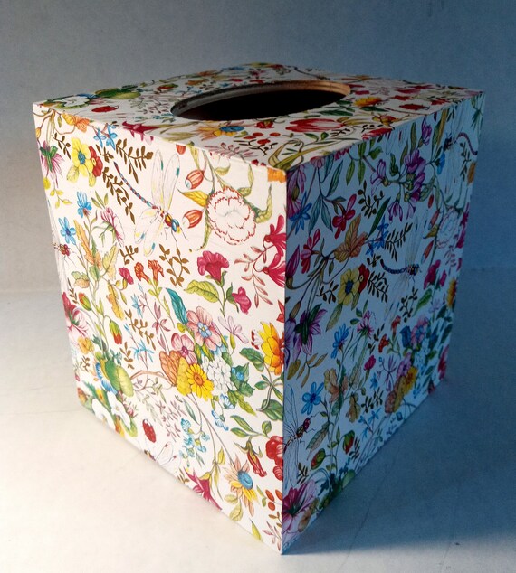 Beautiful Decoupage Wood Tissue Box Cover With Bottom Wild Etsy