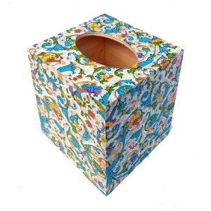 Bellissimo decoupage scatola di fazzoletti di legno con fondo dorato accenti Dellarobia carta fiorentina Rossi Italia