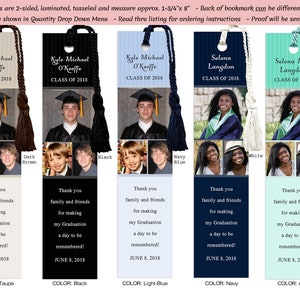 Personalized Laminated Custom Graduation Photo Bookmark (book marks), Party Favor, Graduate, Celebration, #GPB3
