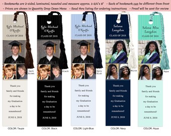 Personalized Laminated Custom Graduation Photo Bookmark (book marks), Party Favor, Graduate, Celebration, #GPB3