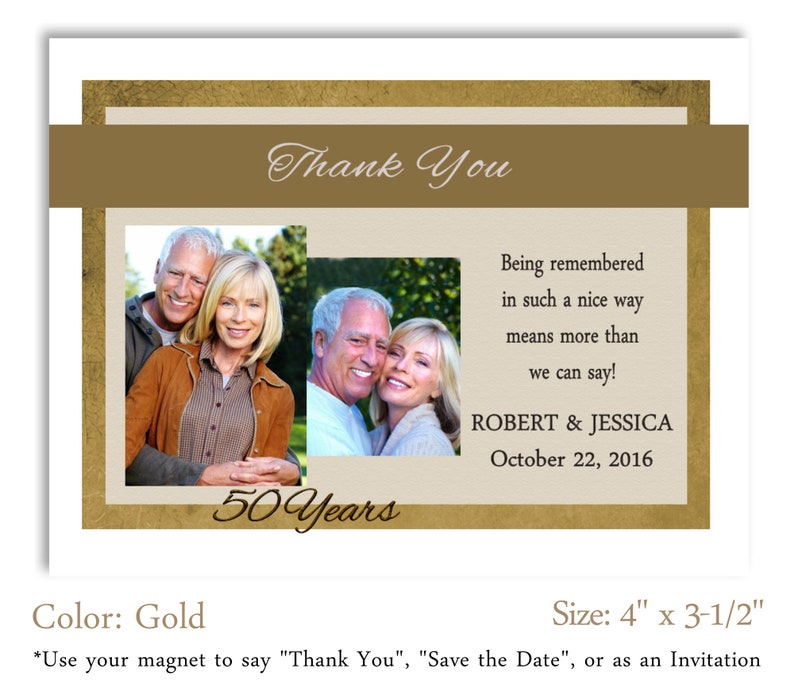 25th Thank You Personalized Magnets Save the Date #APM22 Party Favor 50th Anniversary Photo Magnet Invitation Celebration