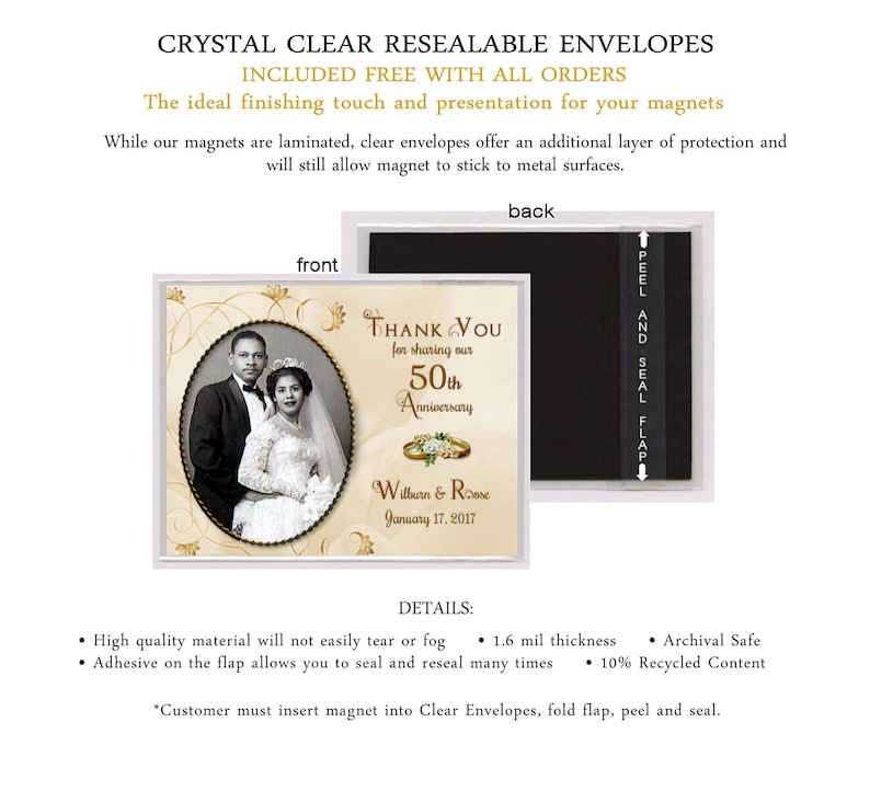 25th Thank You Personalized Magnets Save the Date #APM22 Party Favor 50th Anniversary Photo Magnet Invitation Celebration