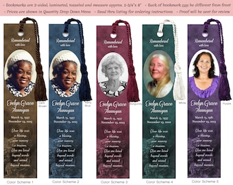 Personalized Prayer Card Bookmark, Memorial Keepsake, Funeral Favors, Custom Bookmark #MPB22