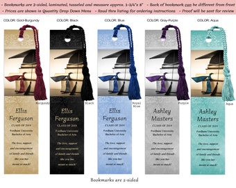 Graduation Bookmark (book marks) with Tassel, Party Favor, Graduation Favors, Personalized, Graduate Celebration, Graduation Party#GB1