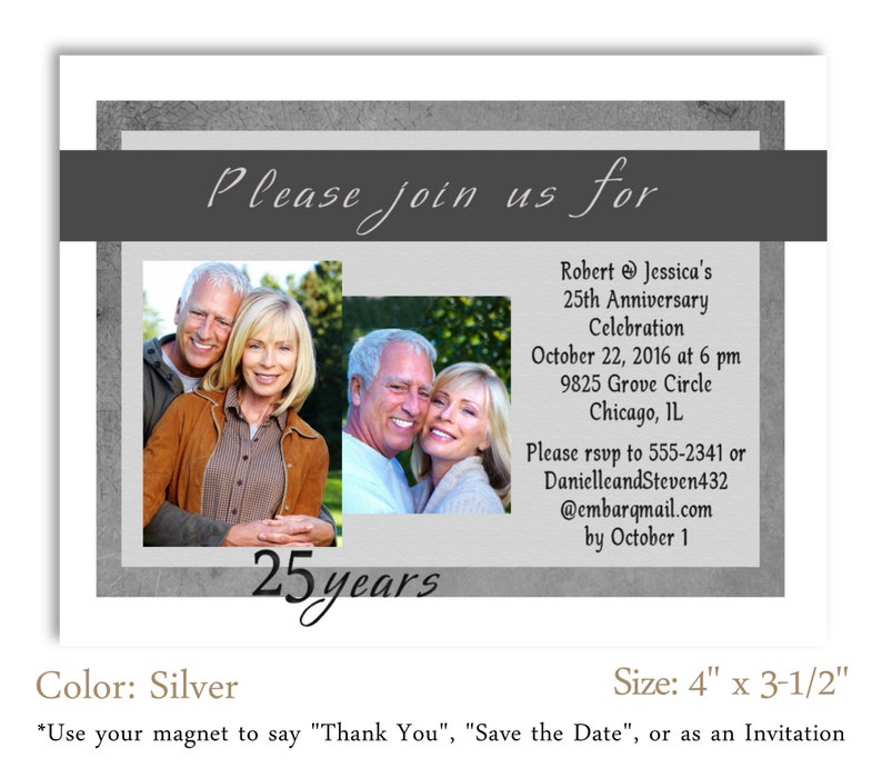 25th Thank You Personalized Magnets Save the Date #APM22 Party Favor 50th Anniversary Photo Magnet Invitation Celebration