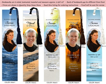 Personalized Memorial Bookmarks, Funeral Favors, Custom Bookmark #MPB1