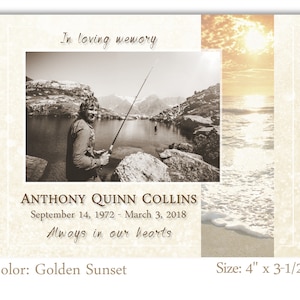 Memorial Photo Magnet, Celebration of Life, Funeral Favor, Funeral Card, Memorial Service, Memorial Card, #MPM12
