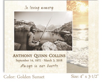 Memorial Photo Magnet, Celebration of Life, Funeral Favor, Funeral Card, Memorial Service, Memorial Card, #MPM12