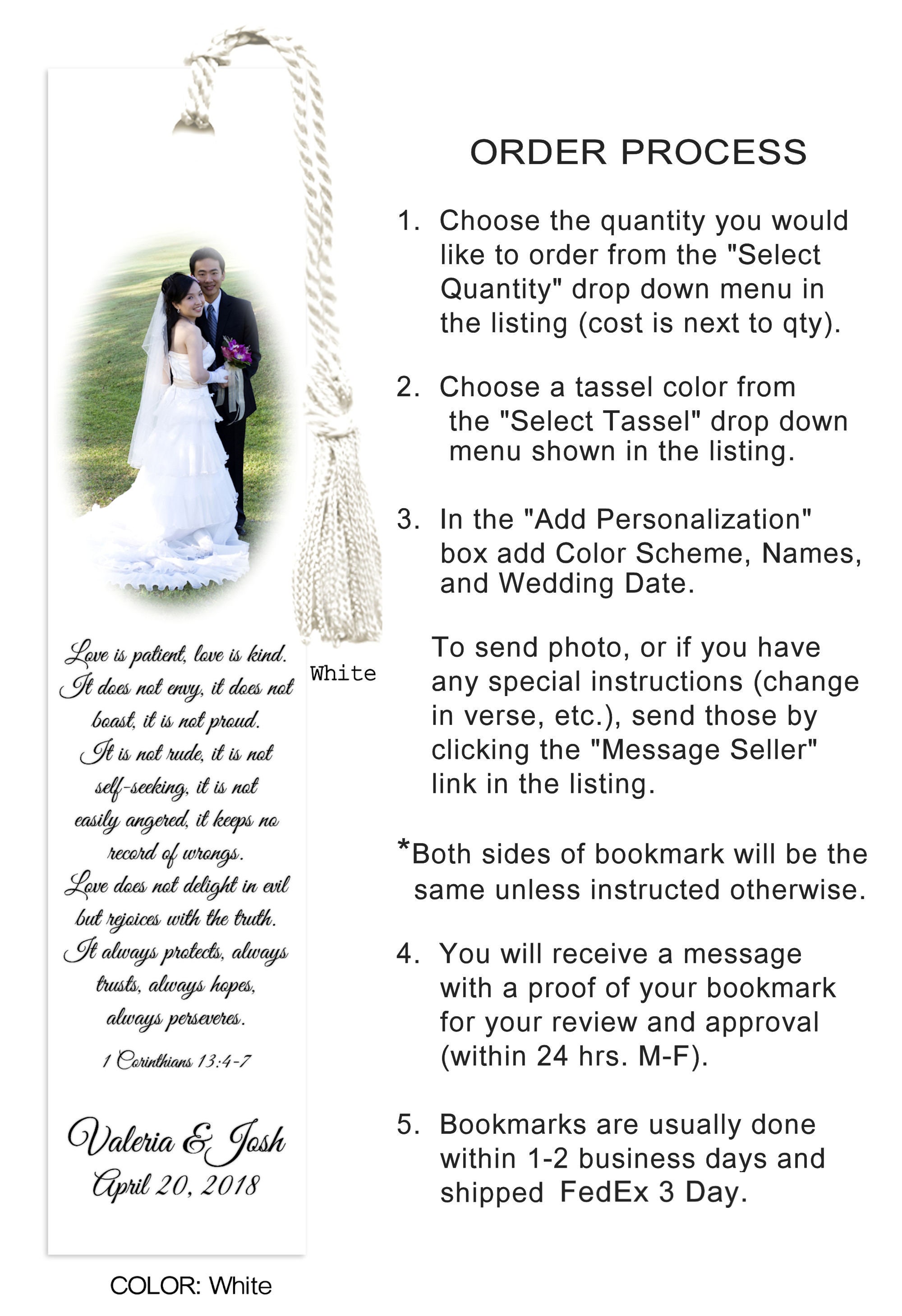 Personalized Wedding Bookmark (2 Designs)