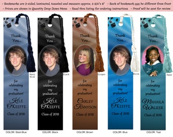 Personalized Laminated Custom Graduation Photo Bookmark (book marks), Party Favor, Graduate, Celebration, #GPB6