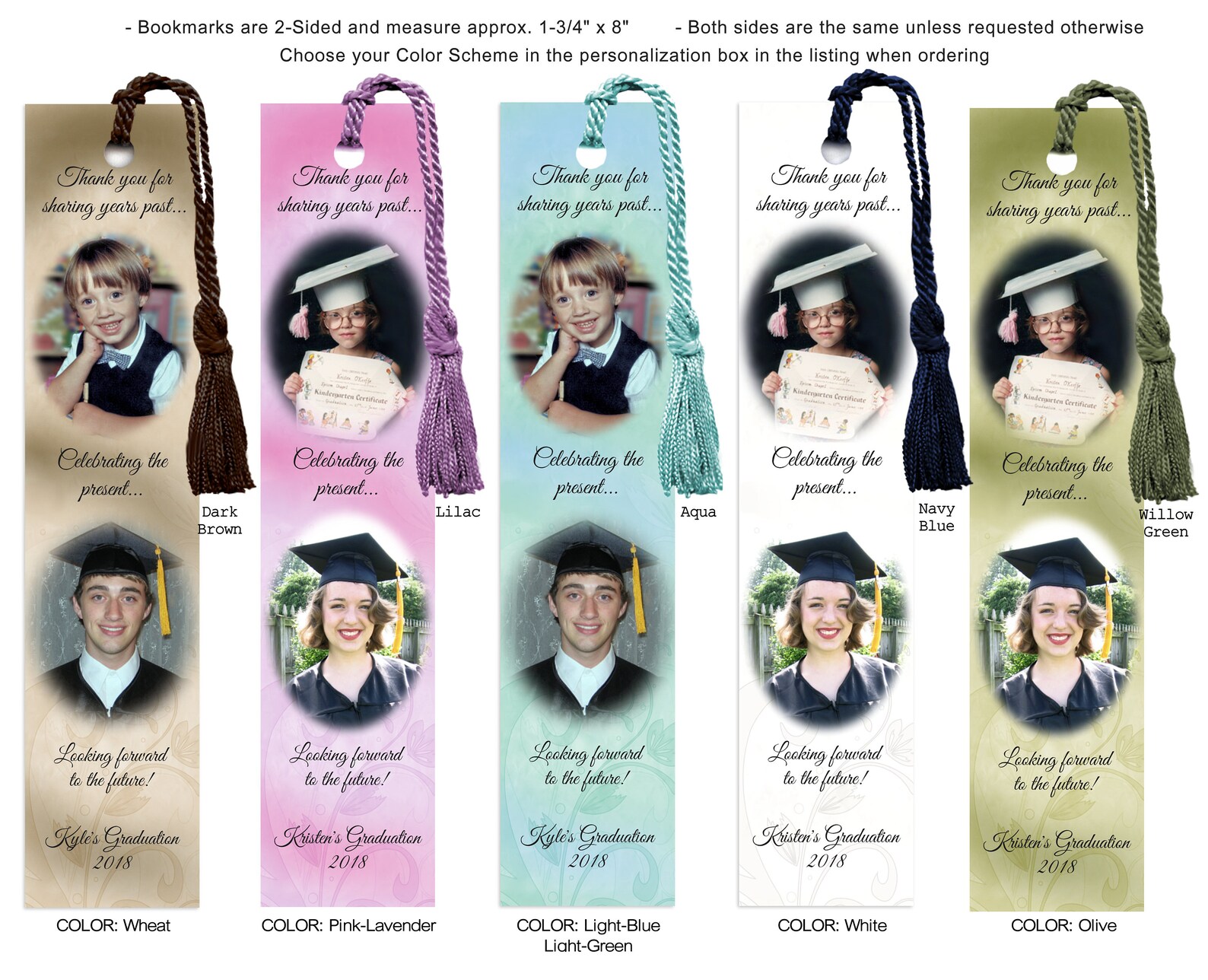 Personalized Laminated Custom Graduation Photo Bookmark book Etsy