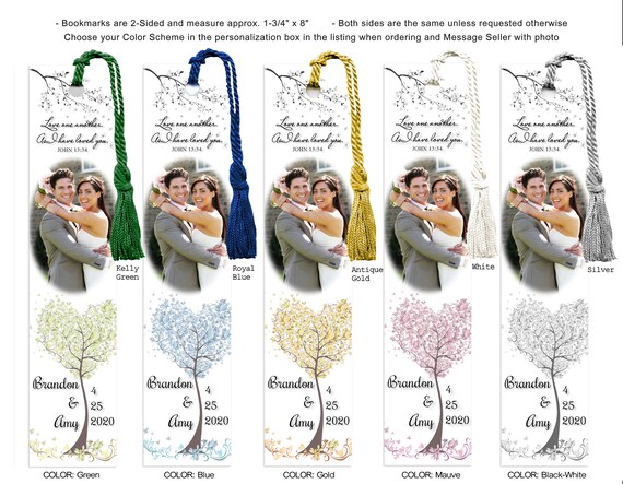 Wedding Bookmark Favors Photo Bookmarks Custom Bookmark - Etsy