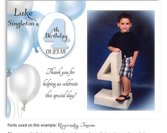 Birthday Photo Magnet, Invitation, Save the Date, Thank You, Party Favor, Personalized Magnets, #BPM11