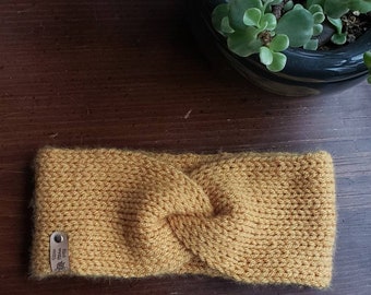 Double Knit Headband Ear Warmer in Mustard