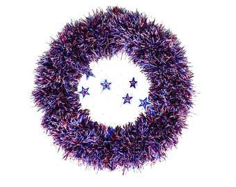 Patriotic Tinsel Wreath