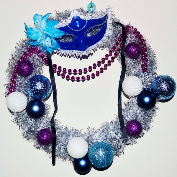 mardi gras tinsel wreath
