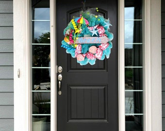 Beach Deco Mesh Wreath