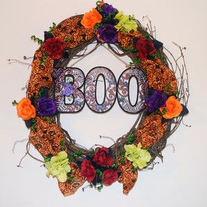 Halloween Wreath, Halloween Decor, Boo Wreath,Spooky Wreath
