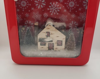 Christmas Cottage Diorama Table Decor