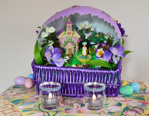 Easter Centerpiece Easter Basket Spring Diorama Church Etsy