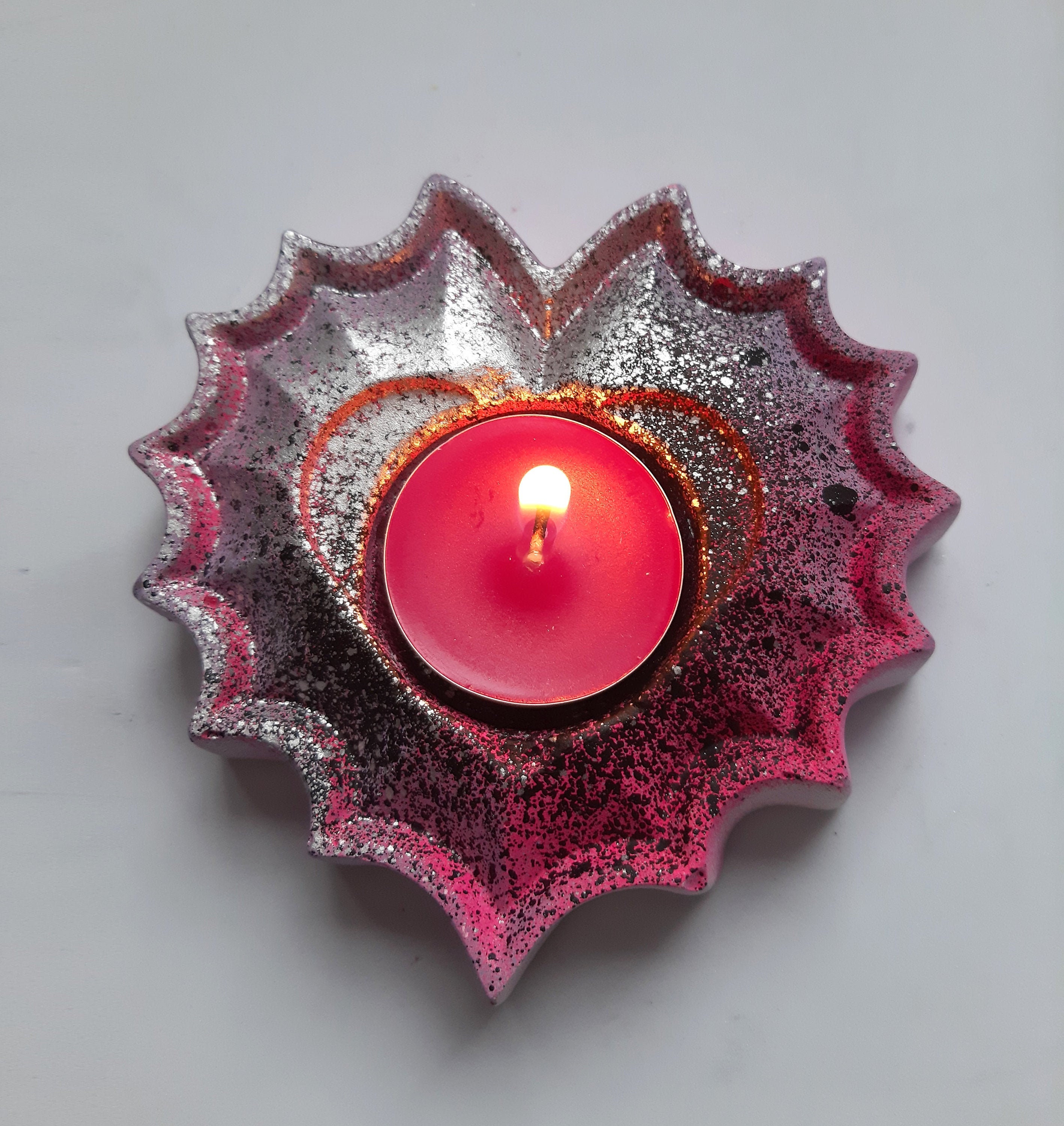 Colorful Candle Holder heart Etsy