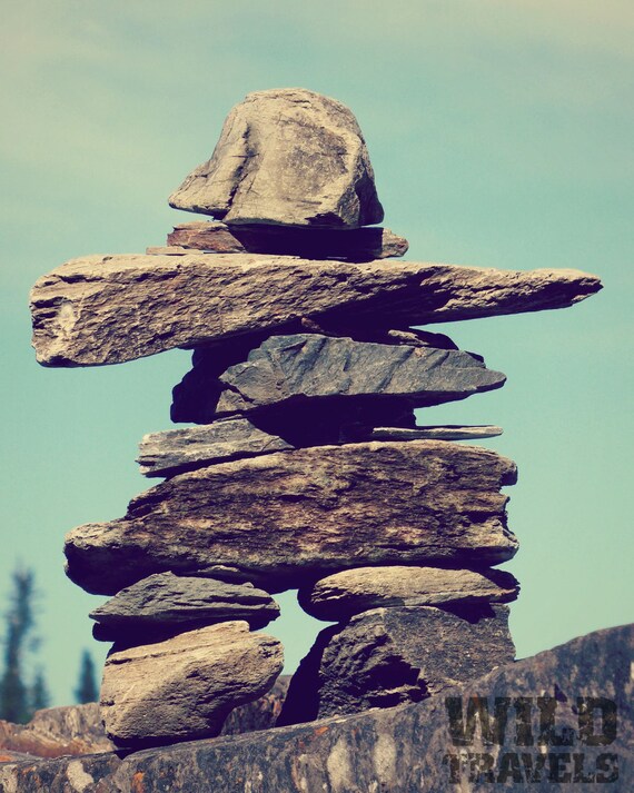Inukshuk Landscape Print Home Wall DecorBoho Decor Bold Etsy