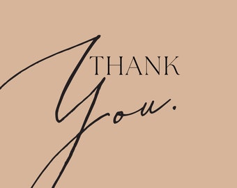 Editable Beige Modern Thank You Card