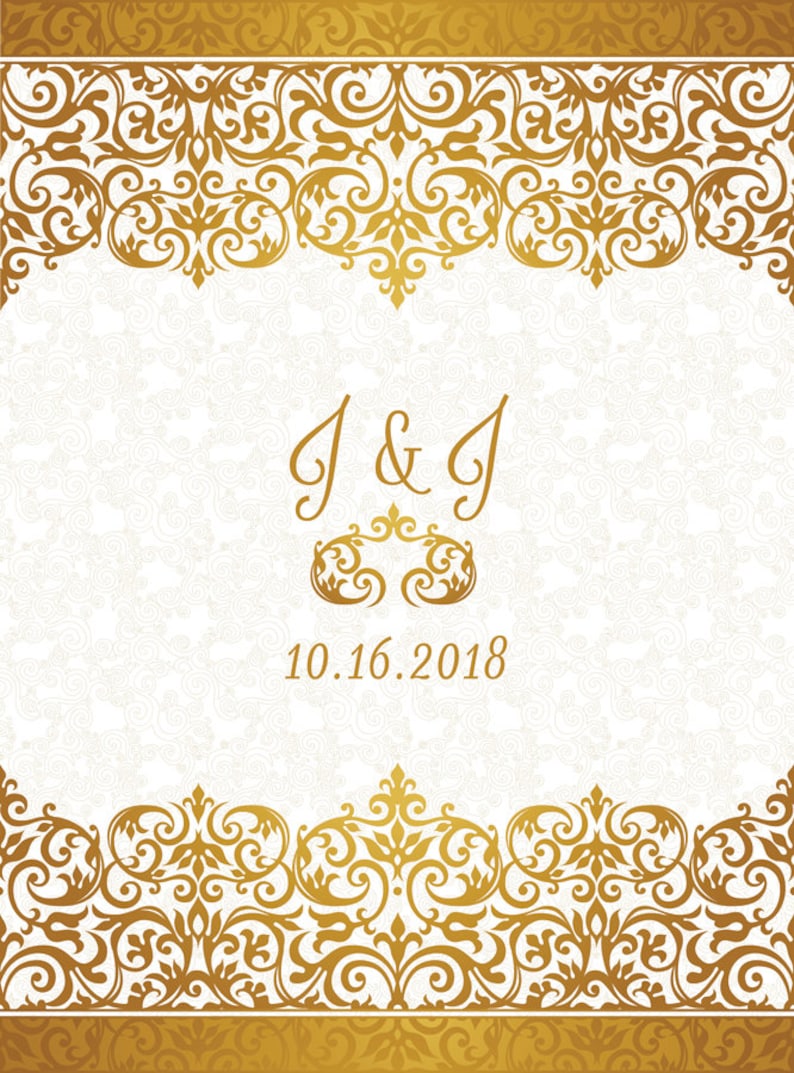 Any TextAny Color CUSTOM Personalized Wedding Backdrop Gold Decor Background Banner Photo Booth Bridal Shower Birthday
