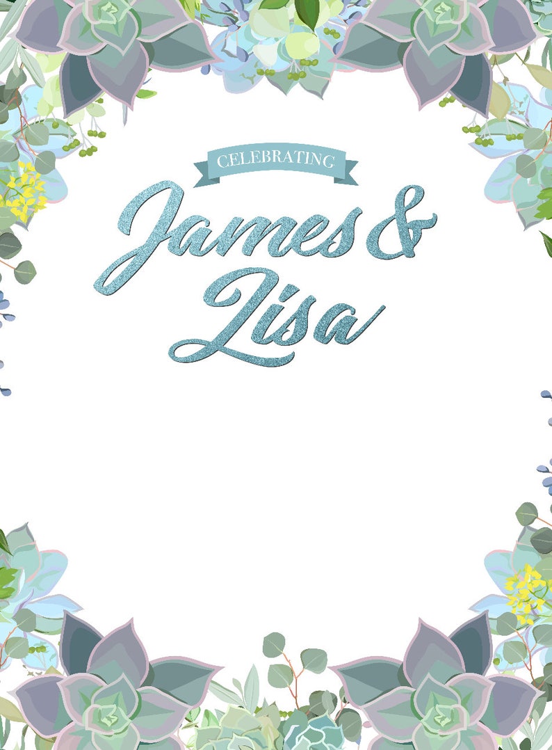 CUSTOM Wedding Backdrop Banner Floral Flower Tropical ANY TEXT Anniversary Engagement Bridal Shower Photo Booth Personal Background Sign