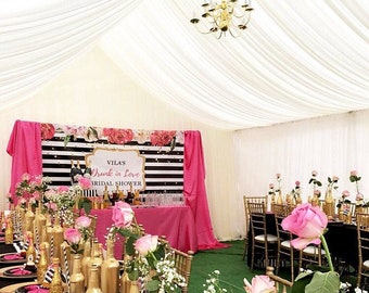 Custom Sweet 16 Stripe Flower Kate Spade Inspired Banner Pink Gold Black Background Event Photo Booth (Multiple Sizes & Materials Available)