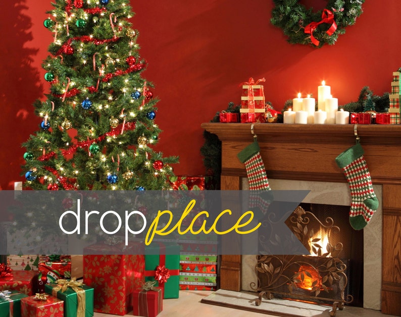 Red Christmas Backdrop Holiday Tree Drop Party Background Etsy