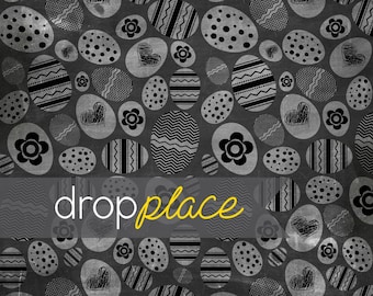 Floor Easter & Spring Drops Easter Eggs Chalkboard Photo Background (Material and Size Options Available)