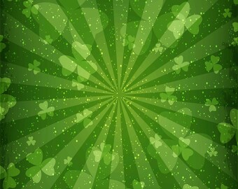 ON SALE Custom Saint Patrick's Clover Pattern Green Sparkle Backdrop Banner Printed Background Photo Booth Prop (Any Text color)