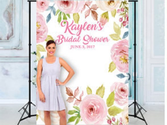 Custom Floral Bridal Shower Backdrop Banner Background Photo Etsy