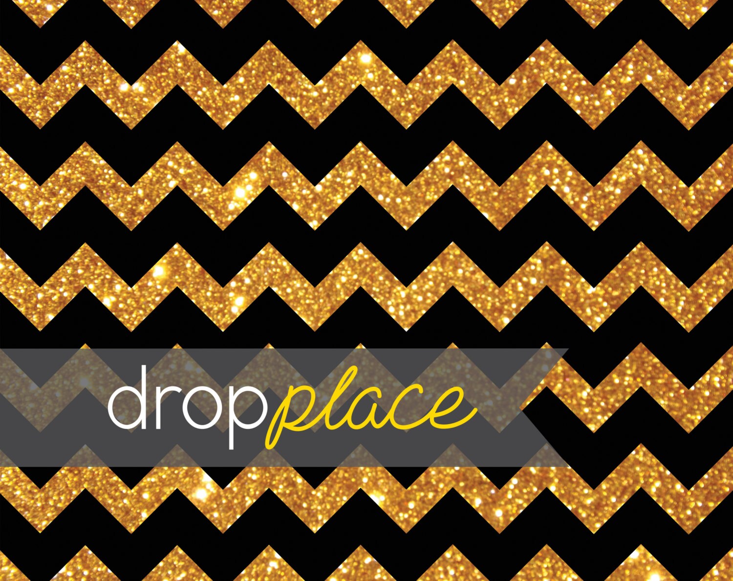 Black And Gold Chevron