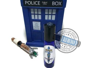 Sonic Scent - FANGIRL - "Osgood" Doctor Who Inspired Body Scent - Chocolate Orchid Fragrance in a Blue Glass Roller Bottle